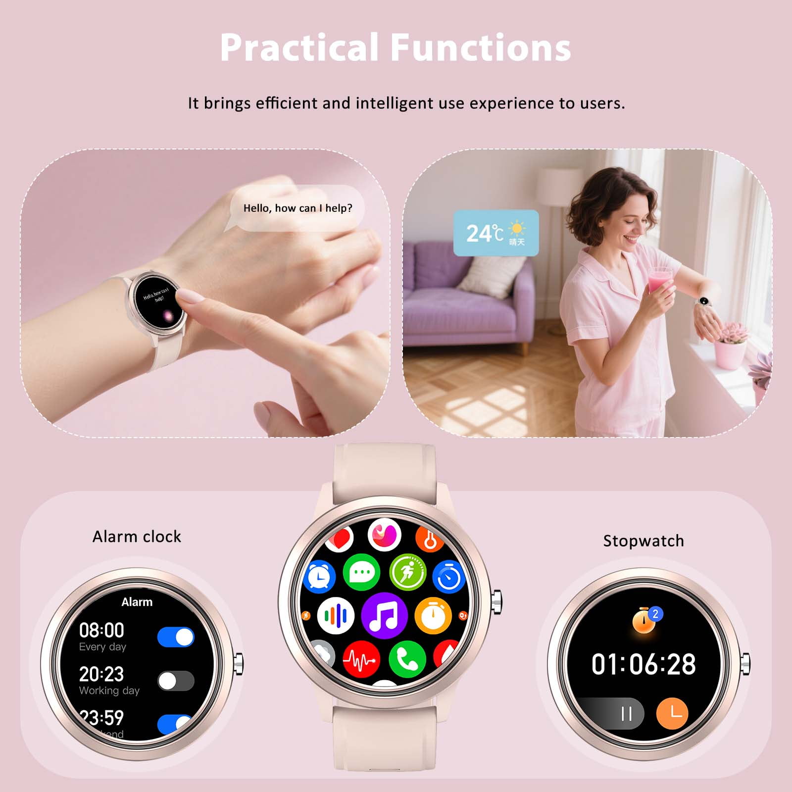 Cyberdyer Smart Watch Fits for Android and iPhone, IP67 Waterproof Smartwatch for Women Men 100+ Sports Modes 1.32-inch Fitness Tracker,Bluetooth Call, Long Standby, for Thanksgiving Halloween Gift