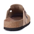 thumbnail image 6 of Litfun Suede Clogs for Women Cork Footbed Leather Sandals Arch Support Potato Shoes with Adjustable Buckle, Taupe, 6 of 7