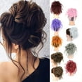 thumbnail image 3 of Multicolor High Temperature Synthetic Wig - Elastic Band Messy Bun Style Natural Fiber Hairpiece, 3 of 3