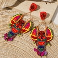 thumbnail image 2 of Bohemian Starfish Lobster Conch Seed Bead Drop Earrings for Women Handmade Ocean Animal Earrings Summer Beach Jewelry, 2 of 7