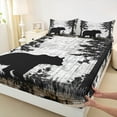 thumbnail image 3 of Manfei Cartoon Bear Print Twin Sheet Sets for Teen, Rustic Farmhouse Twin Fitted Sheet, Jungle Wildlife Flat Sheet, Super Cozy Room Decor, 3-Piece, 3 of 7