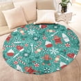thumbnail image 4 of Green Christmas Baking Pattern Round Blanket,Comfortable Soft Flannel Throw Blanket,All Season,Warm Lightweight Blankets for Sofa Bed Couch Living Room Chair 47"x47", 4 of 5