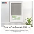 thumbnail image 2 of 1" Slats Cordless Window Blinds, 64L x 30W Inches Solid Pattern Light Filtering Vinyl Indoor-Outside Ceiling Mount Mini Blind, Manual Cordless Rollup Window Privacy Blinds, Gray, 2 of 9
