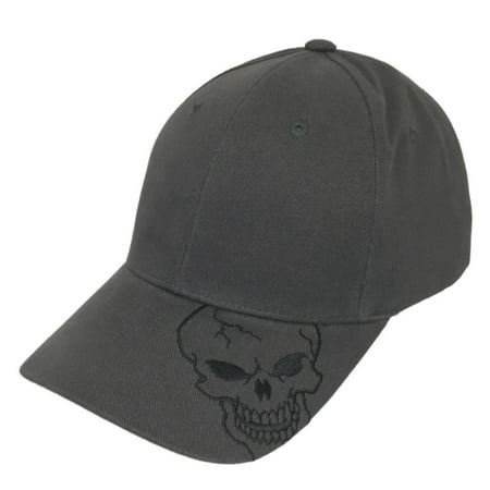 Charcoal Skull Skateboard Biker Halloween Costume Gothic Goth Baseball Hat Cap