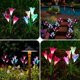 thumbnail image 2 of Paquete de 4 luces solares de jardín al aire libre impermeables multicolor cambiantes LED luces solares de flores con lirio más grande para patio, patio, camino, balcón, decoración, 2 of 5