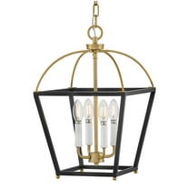 Lark 84277 Tate 4 Light 12" Wide Pendant - Black / Lacquered Brass