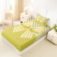 thumbnail image 4 of Erosebridal Girls Yellow Plaid Bowknot Twin Sheet Sets 3pcs,Teens Vintage Polka Dots Flowers Bedding,Super Cozy Room Decor, 4 of 5