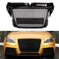 thumbnail image 4 of Intake Grill Bumper Grille Replacement Front Bumper Grille For RS3 Style Grill With Dummy Radar Glossy Black Fit For A3/S3 8P 09-12 ANGGREK IG1614, 4 of 8