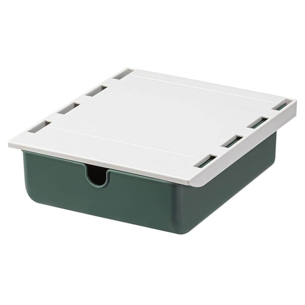 Cajón Caja De Almacenamiento Organizador De Tiro Oculto A Prueba De Polvo Perforación Libre Escritorio Parte Inferior Colgando Misceláneas Ocultas Caja De Clasificación Gabinete Soporte Pegado Vogacara HA026384-02