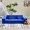 thumbnail image 3 of home Couch 14PCS, Modular Kids Play Couch, Multifunctional Foam Toddler Sofa,Climbing & Relaxation, Sectional Convertible Sofa Imaginative Furniture Play Set for Playroom, Blue, 3 of 10