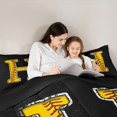 thumbnail image 4 of Feelyou Cute Letter H Bedding Comforter Set 7pcs for Boys, Baseball Monogrammed Print Queen Bedding Sets, Modern Ball Game Reversible Queen Sheet Sets, Breathable Home Decor, 4 of 7