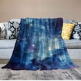 thumbnail image 2 of ONETECH Blue Galaxy Blanket Comfort Warmth Soft Cozy Air Conditioning Machine Wash Black and White Rose Skull Sherpa Blanket, 2 of 6