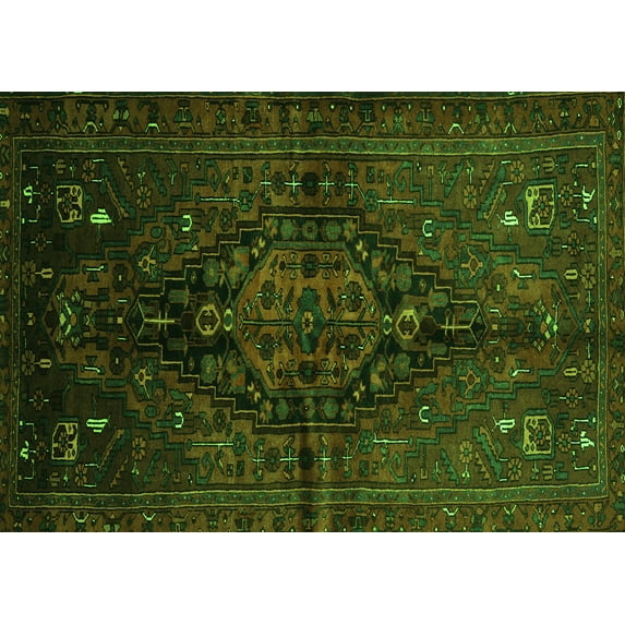 Ahgly Company Indoor Rectangle Persian Green Traditional Area Rugs, 7' x 10'
