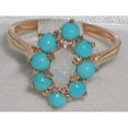 thumbnail image 4 of LBG British Made 10k Rose Gold Natural Opal & Turquoise Womens Anniversary Ring - 33 size options - Size 6.75, 4 of 5