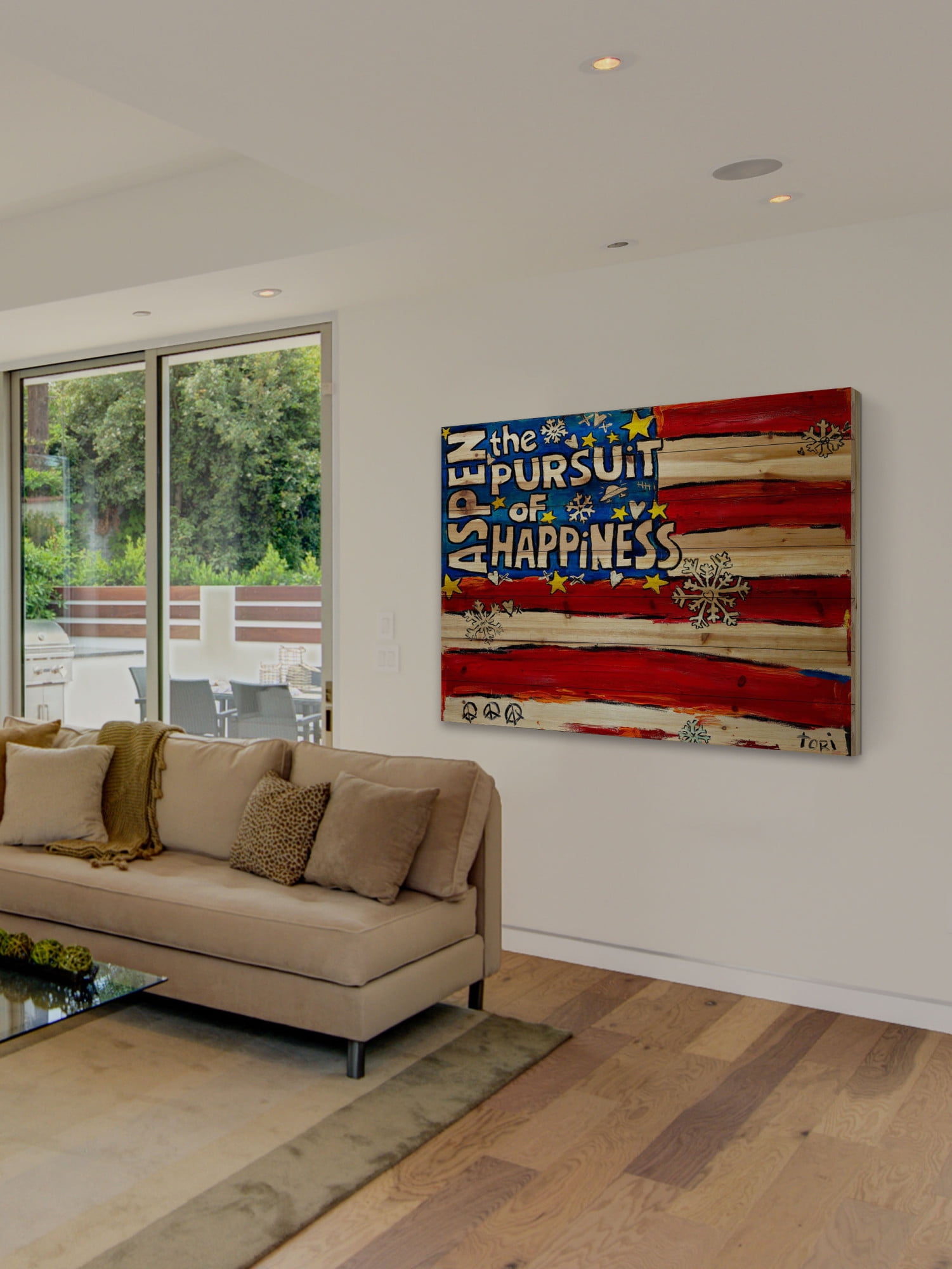 Marmont Hill "Aspen Pursuit of Happiness" by Tori Campisi Painting Print on Natural Pine Wood