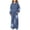 Blue, variant on Hvogkswy Boys Girls Sweatsuit Floral Print Kids Sweat Suits Long Sleeve Hooded Sweatshirt & Wide Leg Sweatpant Fall Fashion Tracksuits
