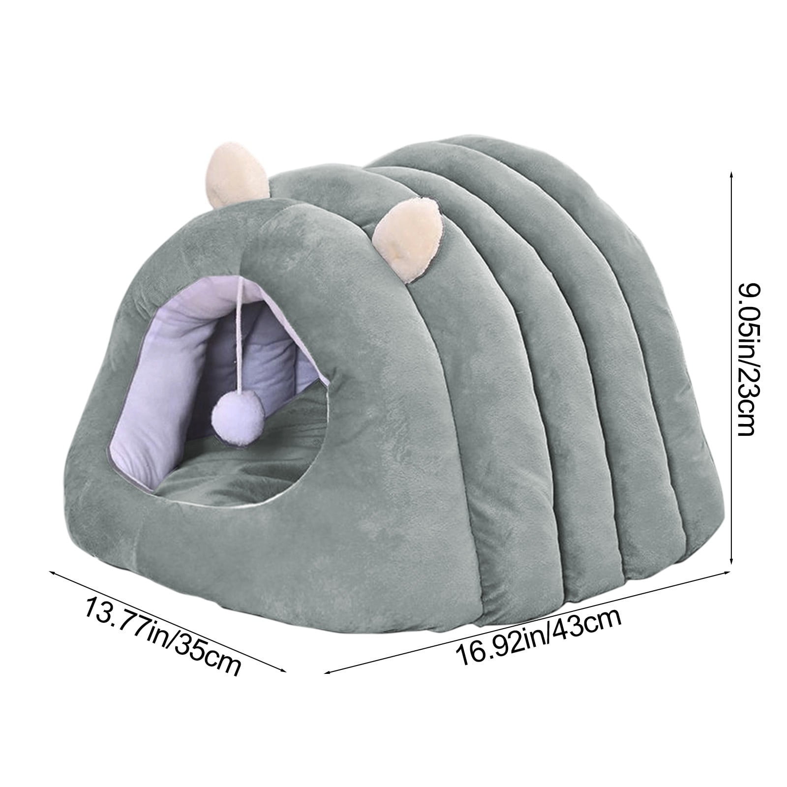 Cat Bed Calming Donut Pet Bed Semi Enclosed Pet House Washable Removable Cushion, Warm Thickened Anti Anxiety Comfortable Support Sleep Nest, for Indoor Winter Sleeping Resting Small Dogs Cats