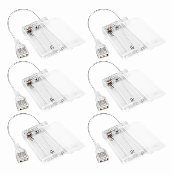 Camping USB Battery Pack for LED Lights, 5V Portable Power Bank with 3 AA Holder and On/Off Switch