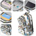 thumbnail image 4 of Excavator and Tree White Pattern Cute School Backpack Bag with Padded Back and Adjustable Shoulder Straps 16.9 X 12.6 X 5.9 Inches, 4 of 5