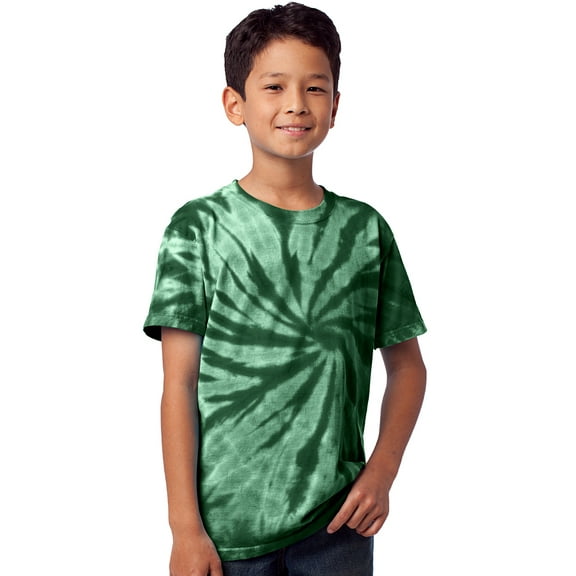 Kids Tie Dye T-shirt - Forest Green, Medium