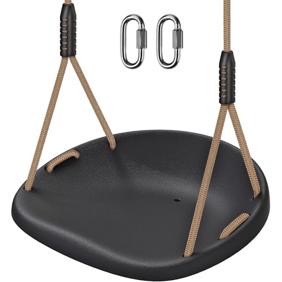 Runstore Wider Swing Seat for Adults and Kids, Outdoor Swing Set Accessories for Backyard Patio Garden Playground, Black