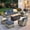 Denim Blue, variant on Ovios 9 Pieces Outdoor Patio Sectional Furniture with 54" Gas Propane Fire Pit Table All-Weather Rattan Wicker Conversation Set with Swivel Glider Rocking Chair for Backyard