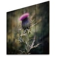 thumbnail image 2 of Designart "Thistle Plant Whispers in Purple and Green V" Floral Print on Natural Pine Wood, 2 of 5