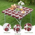 thumbnail image 4 of Red Football Helmets with Bows Pattern Square Fitted Tablecloth with Elastic Edge,Square Table Cover,Washable Elastic Table Cover for Home Kitchen Party Decor 34"x34", 4 of 6