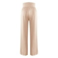 thumbnail image 4 of VSSSJ Womens Wide Leg Yoga Pants with Pockets Relaxed Fit Casual Comfy Lightweight Solid Color Crossover High Waisted Soft Flowy Swing Lounge Trousers Khaki XL, 4 of 6