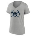 thumbnail image 2 of Women's Heather Gray Denver Nuggets Alternate Logo V-Neck T-Shirt, 2 of 3