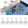 thumbnail image 4 of Paper Clamps, Strong Clamping Force 50Pcs Beautiful Easy To Handle Multipurpose Hollow Binder Clips  For Clothes For Certificate Green,Purple,Silver, 4 of 8