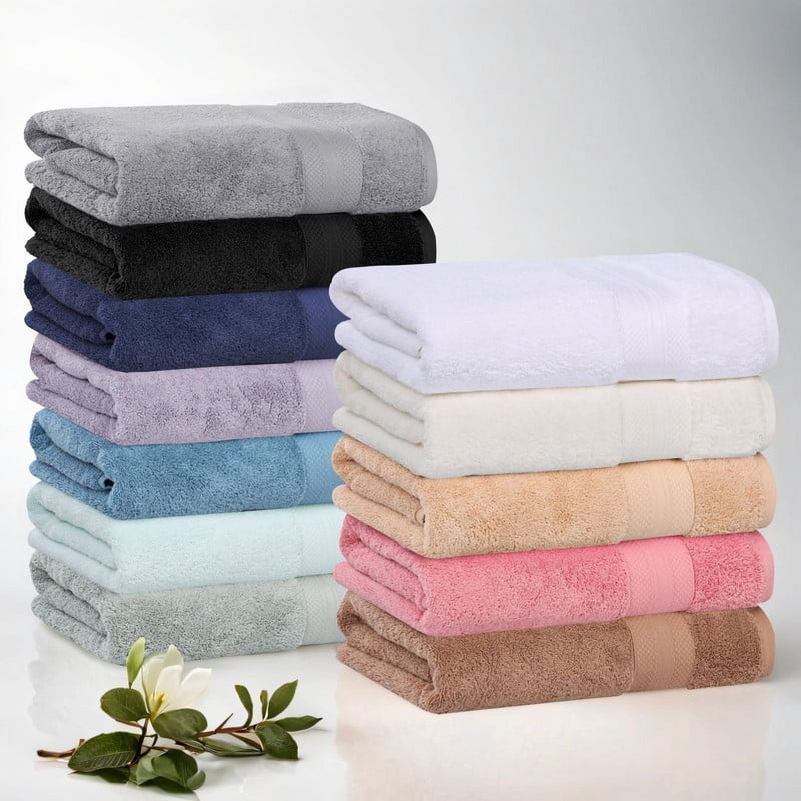 Superior Aria Turkish Cotton 12-Piece Towel Set, Ultra Soft Heavyweight Towels, White