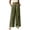 Army Green, variant on Women Belted Drawstring Buckle Linen Blend Pleated Wide Leg Pants High Waist Floor Length Casual Beach Trousers Black S