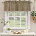 thumbnail image 2 of 2 Pack Vintage Brown Valances for Windows Bedroom Living Room Window Treatments, Farmhouse Retro Dark Solid Color Linen Texture Rod Pocket Valance Drapes Short Kitchen Curtains Over Sink 60"x18", 2 of 8