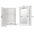 thumbnail image 3 of AsterOutdoor Single Door Mirror Cabinet - Wall Mounted Bathroom Medicine Cabinet with Storage Shelf, White Finish for Bathroom Organization, 3 of 7