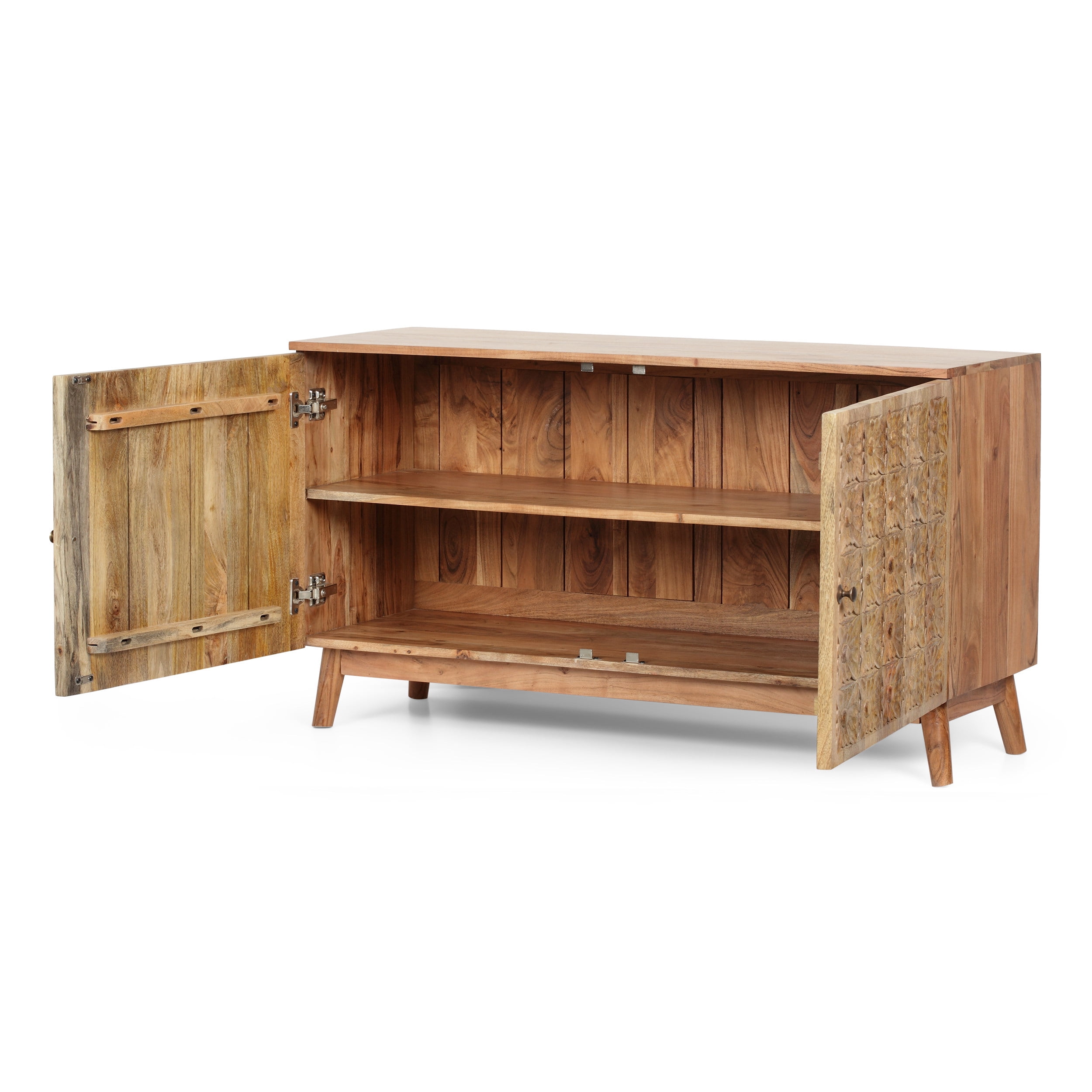 Noble House Tignall 26.50 inch Acacia Wood 2 Door Cabinet, Natural