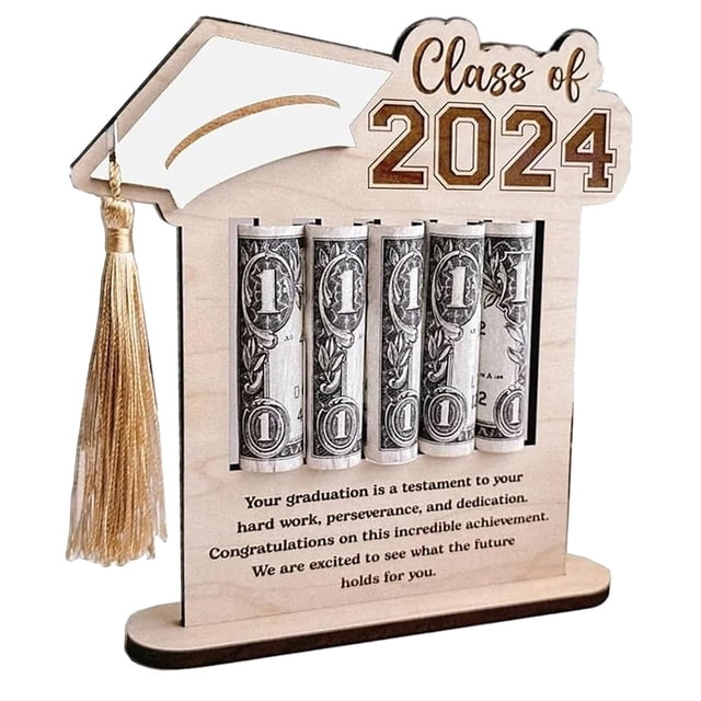 Adornos artesanales de madera para la temporada de graduación de 2024, borlas, decoración para birrete de soltero, regalos de graduación