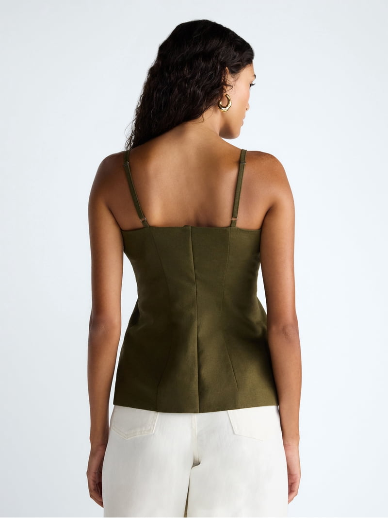 Scoop Women's Linen Blend Vest, Sizes XS-XL - Walmart.com