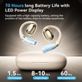 thumbnail image 3 of Open Ear Earbuds, Bluetooth 5.4 Wireless Earbuds with Earhooks, 70Hrs Playtime Bluetooth Earphones with LED Display Charging Case, Hifi Stereo Over Earbuds IP7 Waterproof for Sports, Running, Workout, 3 of 10