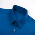 thumbnail image 6 of Dresfit Dress Shirts Men Long Sleeve Button Down Shirt 2026 Button Up Collared Solid Shirt Spring Muscle Fit Big and Tall Formal Work Tops Light Purple 3XL, 6 of 9