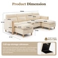 thumbnail image 2 of Villeston 4-Seat Sectional Sofa with 2 Ottomans,U Shaped Sofa Couch with Storage Ottomans and Side Pockets, Oversized Modern Chenille Sofa Couch for Living Room,Beige, 2 of 6