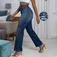 thumbnail image 5 of GUACER Womens Wide Leg Pants Trendy Jean Look High Waisted Stretchy Casual Work Trousers With Pockets, 5 of 9