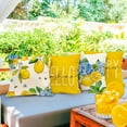 thumbnail image 3 of Spring Summer Lemon Fruit Pillow Covers Blue Hydrangea 20 x 20 Inch Throw Pillows, Amalfi Italy Hello Sunshine Outdoor Indoor Decorative Farmhouse Cushion Case for Sofa Couch Set of 4, 3 of 6
