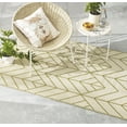 thumbnail image 2 of Fab Habitat Outdoor Rug - Waterproof, Fade Resistant, Crease-Free - Premium Recycled Plastic - Art Deco Geometric - Patio, Porch, Deck, Balcony - Sydney - Gold & Cream - 5 x 8 ft, 2 of 4