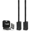 Sound Town Pair of Portable Column Speaker System, with Two Powered Subwoofers, Two Column Speakers, Three Handheld Microphones (CARPO-L1MKT3)