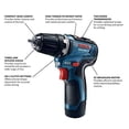 thumbnail image 2 of Bosch GSR12V-300B22 12V Max EC Sans Balais 3/8 Pouce Perceuse et Système d'Entraînement Kit, 2 of 5