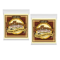 2 PACK Ernie Ball 2061 Earthwood 80/20 Bronze 5-String Banjo Frailing Strings