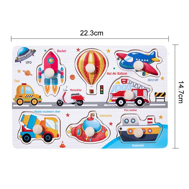 Montessori Wooden Toys for Babies 1 2 3 Years Boy Girl Gift Baby Development Games Wood Puzzle for Kids Educational Learning Toy Gong Bohan LED