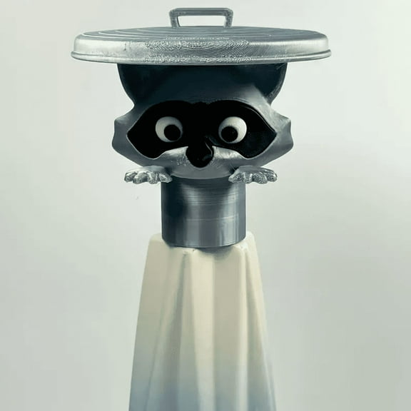 1Pc Adorable 3D Printed Raccoon Toilet Roll Paper Holder White Plastic Playful Bathroom Decor Tissue Holder with Lid Decoration