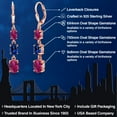thumbnail image 2 of Gem Stone King 18K Rose Gold Plated Silver Red Created Ruby 3 Stone Dangle Earrings for Women (5.70 Cttw, Gemstone July Birthstone, Oval 8X6MM, 7X5MM and 6X4MM), 2 of 6